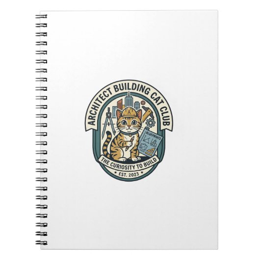 Carnet Architect Building Cat Cat Graphic Tee Art - Archi (Devant)