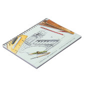 Carnet Architect Engineer Watercolor monogram (Côté gauche)