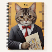 Carnet Architecte de chat élégant Art drôle Affaires Chat (Devant)