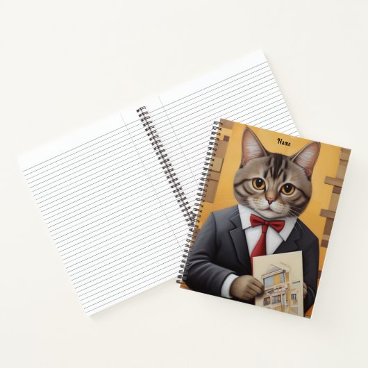 Carnet Architecte de chat élégant Art drôle Affaires Chat (Intérieur)