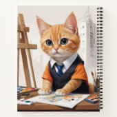 Carnet Architecte sophistiqué Chat Ginger Kitten Art (Dos)