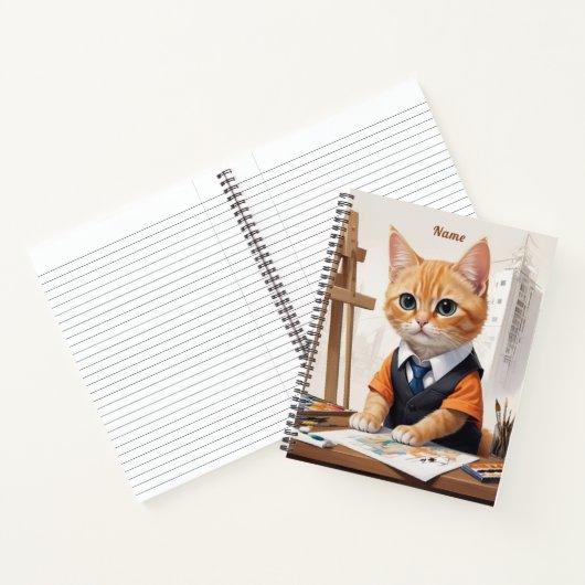 Carnet Architecte sophistiqué Chat Ginger Kitten Art (Intérieur)
