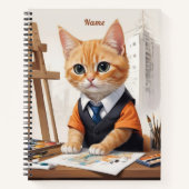 Carnet Architecte sophistiqué Chat Ginger Kitten Art (Devant)