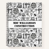 Carnet Architectural Blueprint Engineer noir et blanc (Devant)