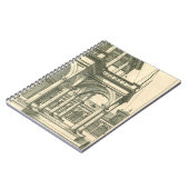 Carnet Architecture vintage, cour romain avec colonnes (Côté gauche)