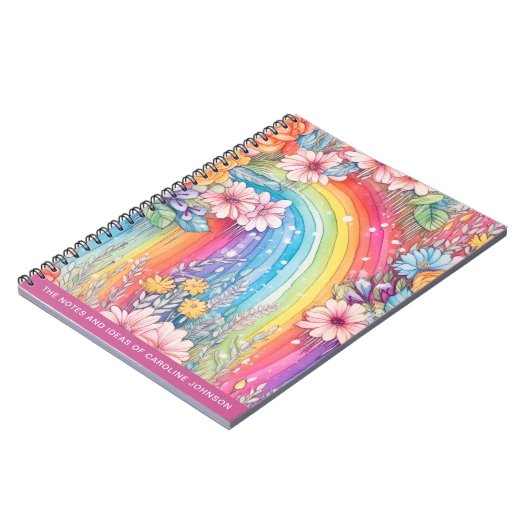 Carnet Arcs-en-ciel et fleurs d'eau douce (Côté gauche)
