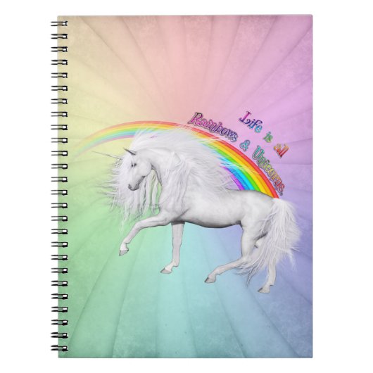 Carnet Arcs-en-ciel et licornes (Devant)