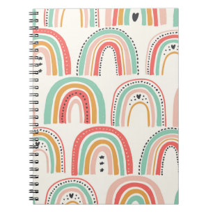Carnet Arcs-en-ciel scandinaves : Motif d'art naïf.