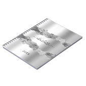 Carnet Argent agate nom de marbre élégant (Côté gauche)