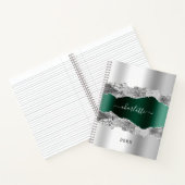 Carnet Argent émeraude vert agate nom de marbre (Intérieur)