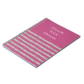 Carnet Argent Rose Sparkly Confetti Stripes (Côté gauche)