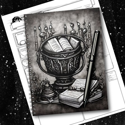 Carnet Argent Steampunk Cauldron Spellbooks et Potions