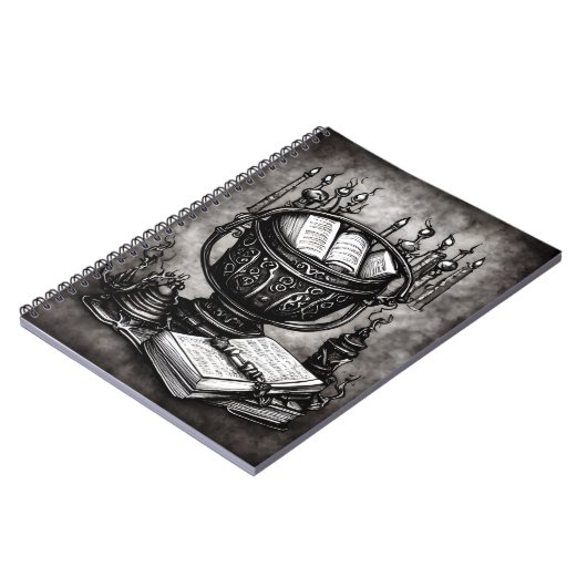 Carnet Argent Steampunk Cauldron Spellbooks et Potions (Côté gauche)