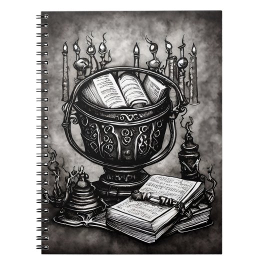 Carnet Argent Steampunk Cauldron Spellbooks et Potions (Devant)