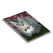 Carnet argenté d'art de chat de jardin de chat (Côté Droit)