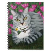 Carnet argenté d'art de chat de jardin de chat (Devant)