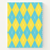 Carnet Argyle à broderie manuelle – Jaune et turquoise (Dos)