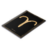 Carnet Aries a martelé or stylisé symbole astrologie styl (Côté gauche)