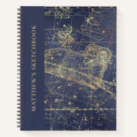Aries Horoscope Starry Night Sketbook avec le nom