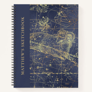 Carnet Aries Horoscope Starry Night Sketbook avec le nom