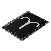 Carnet Aries martelé argent stylisé symbole astrologie (Côté gauche)