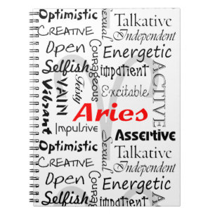 Carnet Aries Zodiac Astrologie Horoscope Traits Collage