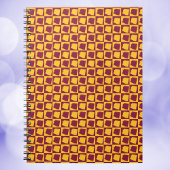 Carnet Arizona Checkerboard Maroon Gold Pattern