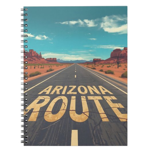 Carnet Arizona Route Desert Road Graphic Art (Devant)
