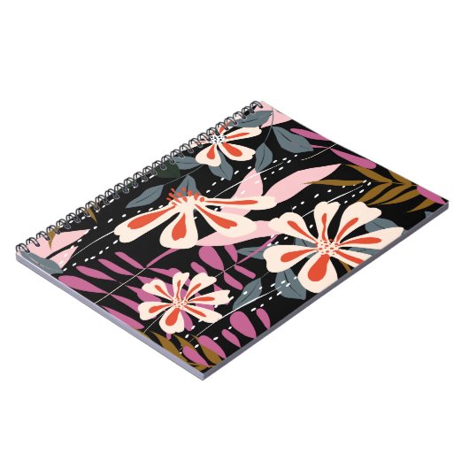 Carnet Armature Abstraite de surface fleurie motif sans s (Côté gauche)