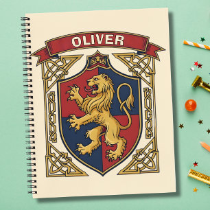 Carnet Armoiries au lion royal rampant avec entrelacs cel