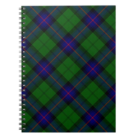 Carnet Armstrong tartan bleu et vert plaid (Devant)