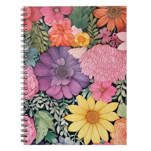Carnet Arrière - plan à fleurs de printemps. (Devant)