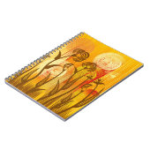 Carnet Arrière - plan à fleurs orange (Côté gauche)