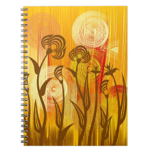Carnet Arrière - plan à fleurs orange
