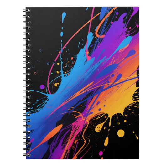 Carnet Arrière - plan Abstrait de peinture colorée (Devant)
