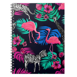 Carnet arrière - plan africain de couleur, girafe, léopar