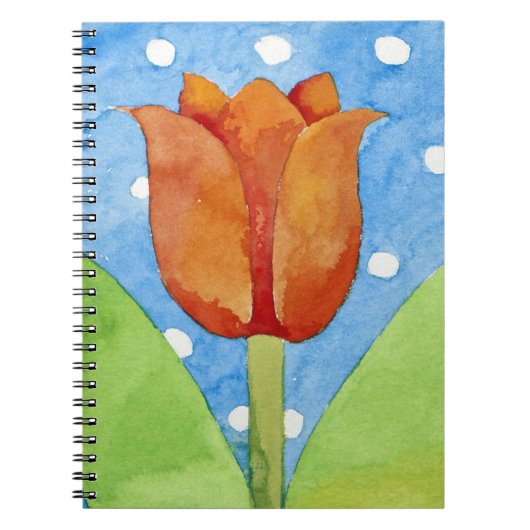 Carnet Arrière - plan blanc bleu 2013 de tache de tulipe (Devant)