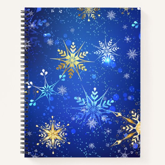 Carnet Arrière - plan Bleu XMAS avec des flocons de neige (Devant)