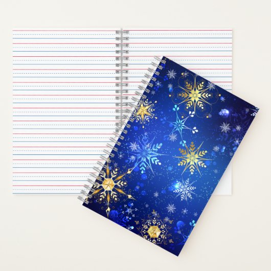 Carnet Arrière - plan Bleu XMAS avec des flocons de neige (À l'intérieur)