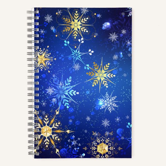 Carnet Arrière - plan Bleu XMAS avec des flocons de neige (Recto)