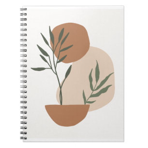 Carnet Arrière - plan botanique minimaliste beige imprima