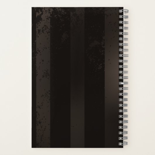 Carnet Arrière - plan brun rayé Steampunk (Verso)