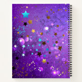 Carnet Arrière - plan de feuille violet avec étoiles (Dos)