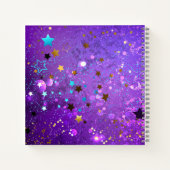 Carnet Arrière - plan de feuille violet avec étoiles (Dos)