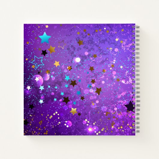 Carnet Arrière - plan de feuille violet avec étoiles (Dos)