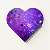 Carnet Arrière - plan de feuille violet avec étoiles (Dos)