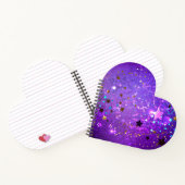 Carnet Arrière - plan de feuille violet avec étoiles (Intérieur)