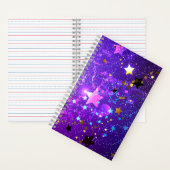 Carnet Arrière - plan de feuille violet avec étoiles (À l'intérieur)