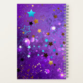 Carnet Arrière - plan de feuille violet avec étoiles (Verso)