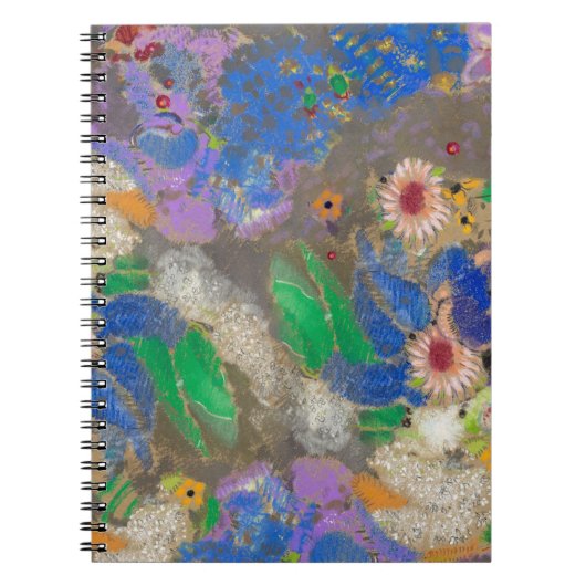 Carnet Arrière - plan de fleurs abstrait d'Odilon Redon. (Devant)